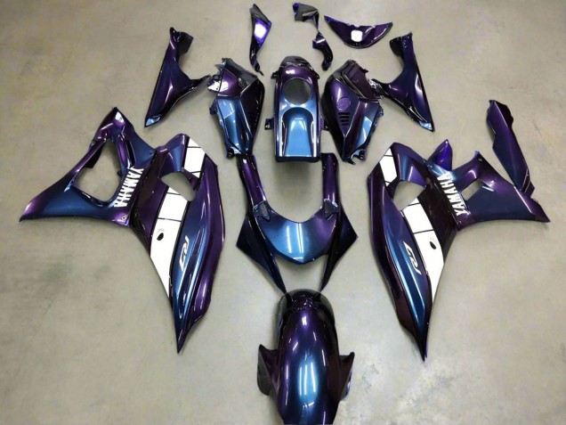 2021-2024 Yamaha YZF R7 Motorcycle Fairings - Chameleon Blue Purple White Canada