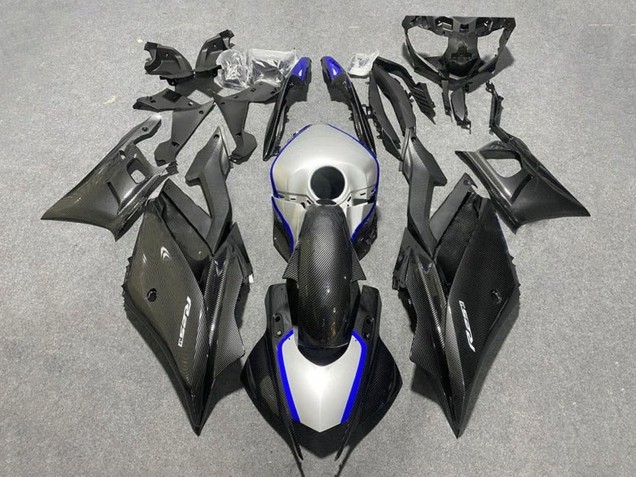 2019-2021 Yamaha YZF R3/R25 Motorcycle Fairings - Black Carbon Fiber Style Silver Blue Canada