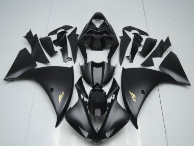 2009-2011 Yamaha YZF 1000 R1 Motorcycle Fairings - Matte Black Gold Decal Canada