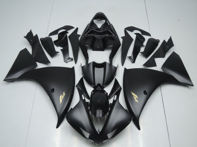 2009-2011 Yamaha YZF 1000 R1 Motorcycle Fairings - Matte Black Gold Decal Canada