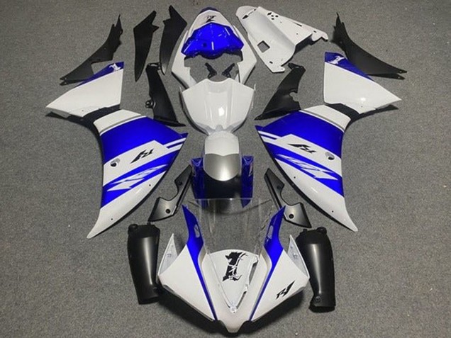 2012-2014 Yamaha YZF 1000 R1 Motorcycle Fairings - White Blue Black Silver Stripe Canada