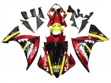 2012-2014 Yamaha YZF 1000 R1 Motorcycle Fairings - Red Yellow Black Shark Canada