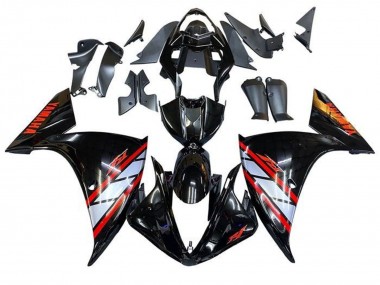 2012-2014 Yamaha YZF 1000 R1 Motorcycle Fairings - Glossy Black Silver Red Stripe Canada
