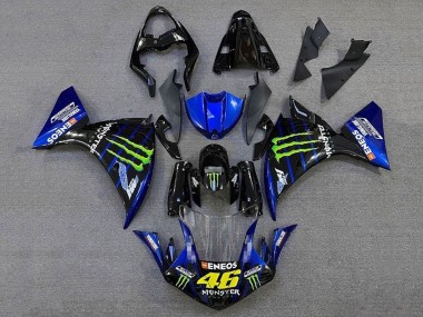2012-2014 Yamaha YZF 1000 R1 Motorcycle Fairings - Glossy Black Blue Green Monster Energy ENEOS Yamalube Canada