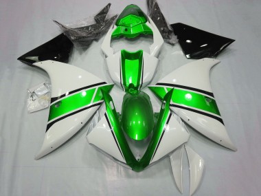 2012-2014 Yamaha YZF 1000 R1 Motorcycle Fairings - White Green Glossy Black Canada