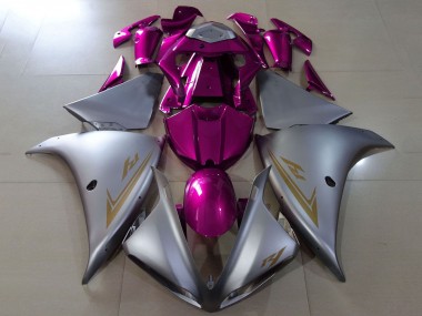 2012-2014 Yamaha YZF 1000 R1 Motorcycle Fairings - Matte Silver Pink Canada