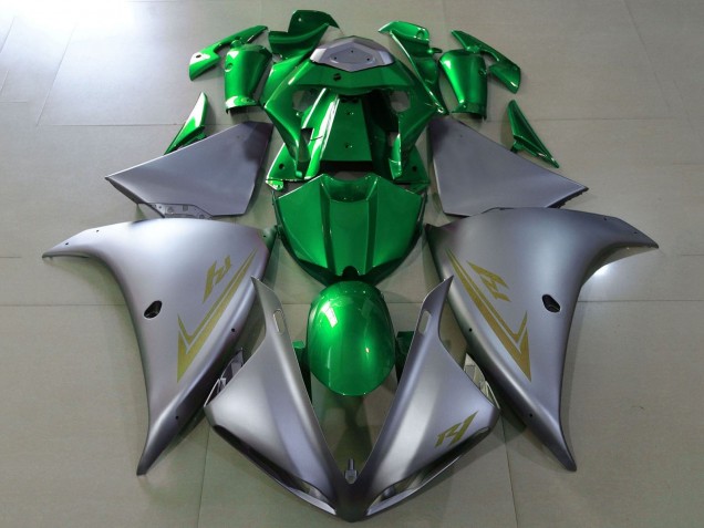 2012-2014 Yamaha YZF 1000 R1 Motorcycle Fairings - Matte Silver Green Canada