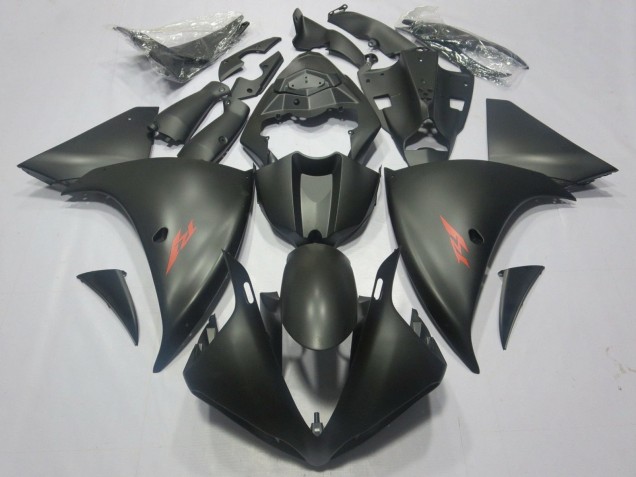 2012-2014 Yamaha YZF 1000 R1 Motorcycle Fairings - Matte Black Red Decal Canada