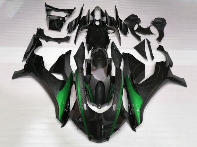 2015-2019 Yamaha YZF 1000 R1 Motorcycle Fairings - Faux Carbon Fiber Green Canada