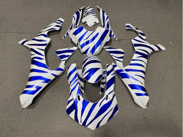 2015-2019 Yamaha YZF 1000 R1 Motorcycle Fairings - White Blue Zebra Canada