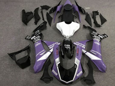 2015-2019 Yamaha YZF 1000 R1 Motorcycle Fairings - Purple White Glossy Black Motul SAM Canada