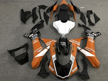 2020-2025 Yamaha YZF 1000 R1 Motorcycle Fairings - Orange White Glossy Black Sam Canada