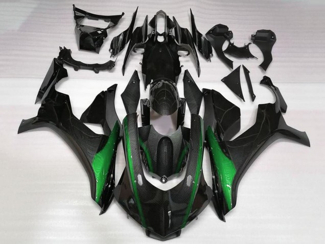 2020-2025 Yamaha YZF 1000 R1 Motorcycle Fairings - Faux Carbon Fiber Green Canada
