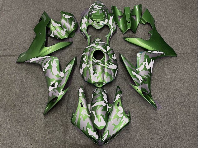 2004-2006 Yamaha YZF 1000 R1 Motorcycle Fairings - Green White Grey Camouflage Canada