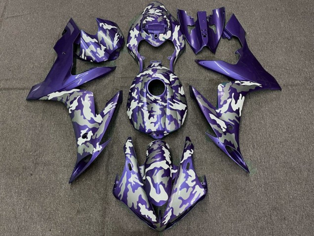 2004-2006 Yamaha YZF 1000 R1 Motorcycle Fairings - Purple White Grey Camouflage Canada