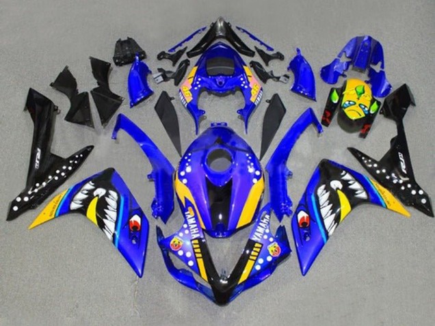 2007-2008 Yamaha YZF 1000 R1 Motorcycle Fairings - Blue Yellow Black Shark Canada