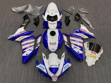 2007-2008 Yamaha YZF 1000 R1 Motorcycle Fairings - White Blue Red Volvo Fimer Sterilgarda Canada