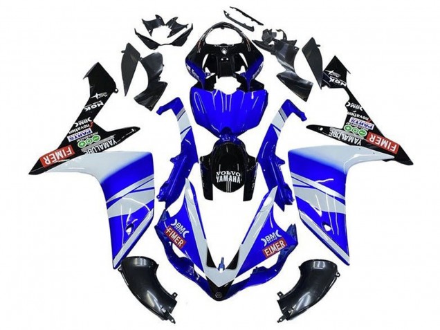 2007-2008 Yamaha YZF 1000 R1 Motorcycle Fairings - Blue White Black Volvo Fimer Yamalube Canada