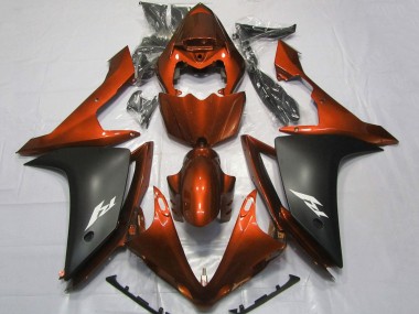 2007-2008 Yamaha YZF 1000 R1 Motorcycle Fairings - Orange Matte Black Canada