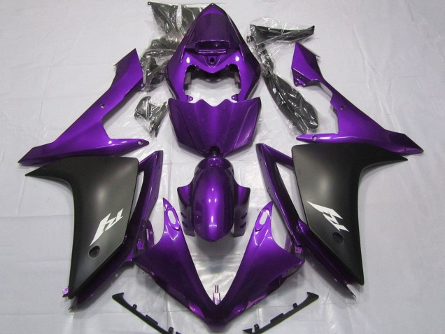 2007-2008 Yamaha YZF 1000 R1 Motorcycle Fairings - Purple Matte Black Canada