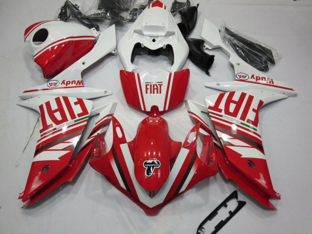 2007-2008 Yamaha YZF 1000 R1 Motorcycle Fairings - White Red Fiat Canada
