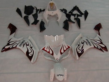2007-2008 Yamaha YZF 1000 R1 Motorcycle Fairings - White Red Black Flame Canada