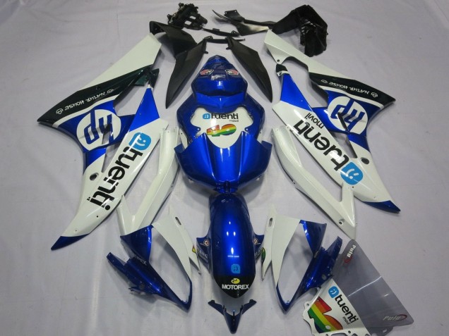 2006-2007 Yamaha YZF R6 Motorcycle Fairings - White Blue Black Canada