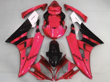 2006-2007 Yamaha YZF R6 Motorcycle Fairings - White Red Glossy Black Canada