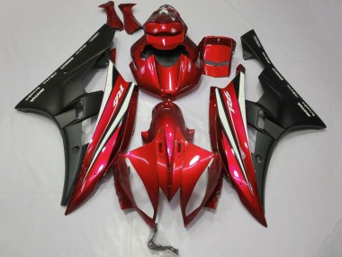 2006-2007 Yamaha YZF R6 Motorcycle Fairings - Red White Matte Black Motul Canada