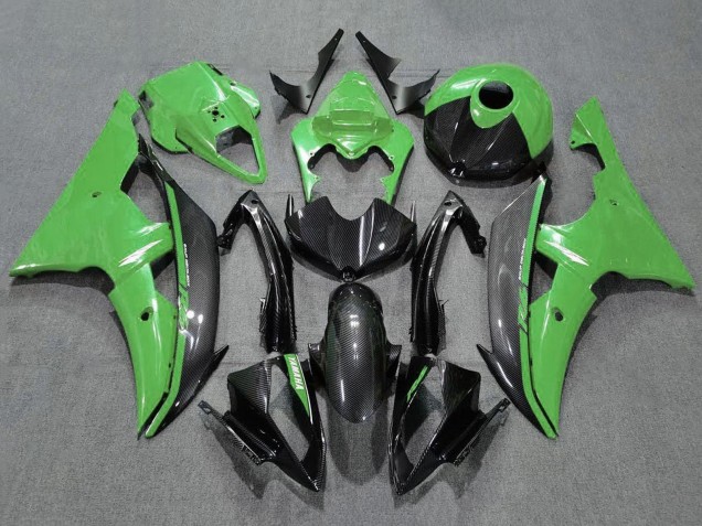 2008-2016 Yamaha YZF R6 Motorcycle Fairings - Green Carbon Fiber Style Canada