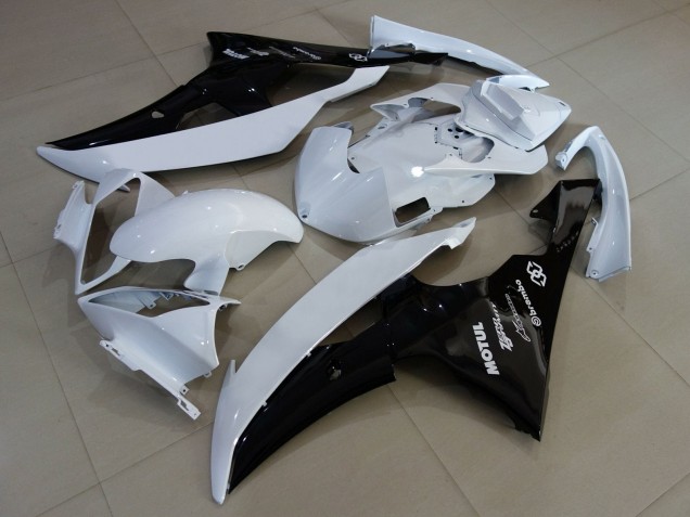 2008-2016 Yamaha YZF R6 Motorcycle Fairings - White Glossy Black Canada