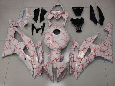 2008-2016 Yamaha YZF R6 Motorcycle Fairings - White Red Lightning Canada