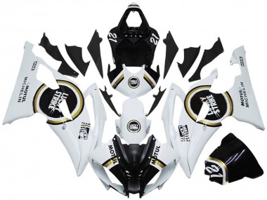 2008-2016 Yamaha YZF R6 Motorcycle Fairings - White Black Lucky Strike Canada