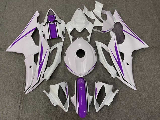 2008-2016 Yamaha YZF R6 Motorcycle Fairings - White Purple Canada