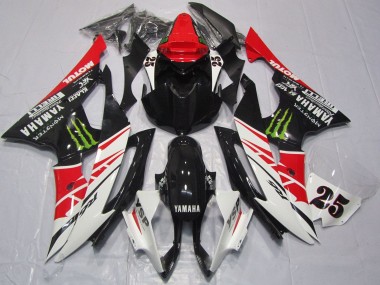 2008-2016 Yamaha YZF R6 Motorcycle Fairings - White Red Glossy Black Green Monster 25 Canada