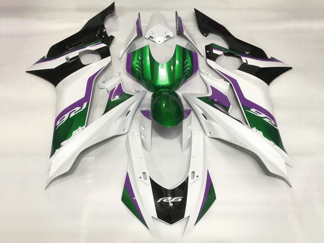 2017-2025 Yamaha YZF R6 Motorcycle Fairings - White Green Purple Black Canada