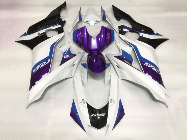 2017-2025 Yamaha YZF R6 Motorcycle Fairing - White Blue Purple Black Canada
