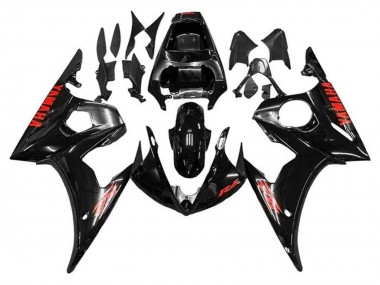2005 Yamaha YZF R6 Motorcycle Fairings - Glossy Black Red Canada