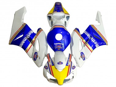 2004-2005 Honda CBR1000RR Motorcycle Fairings - White Blue Yellow Rothmans Canada