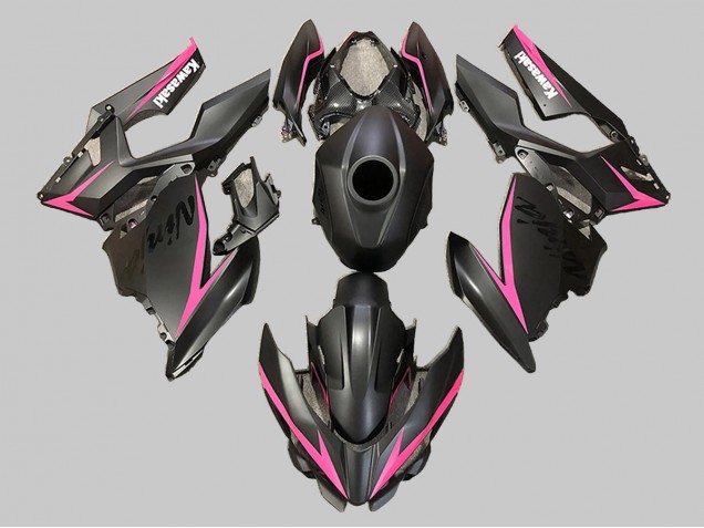 2018-2024 Kawasaki EX400 Motorcycle Fairings - Matte Black Pink Canada