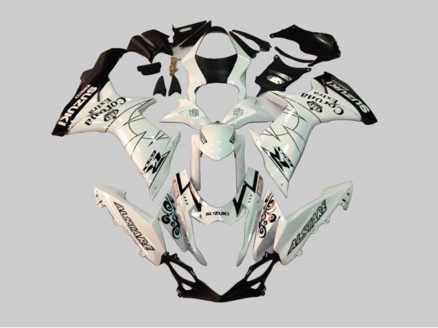 2011-2024 Suzuki GSXR 600/750 Motorcycle Fairings - White Black Alstare Corona Extra Motul Canada