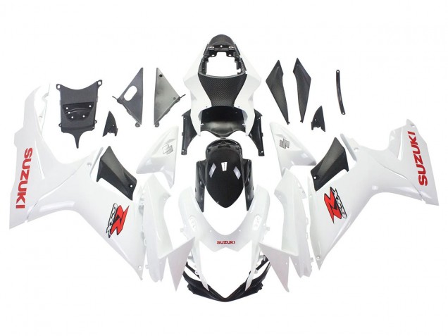 2011-2024 Suzuki GSXR 600/750 Motorcycle Fairings - White Glossy Black Red Decal Canada