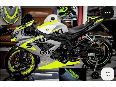 2004-2005 Suzuki GSXR 750 Motorcycle Fairings - Grey Lemon Green Black Canada