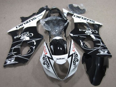 2003-2004 Suzuki GSXR 1000 Motorcycle Fairings - White Glossy Black Corona Extra Motul Canada