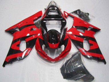 2001-2003 Suzuki GSXR 750 Motorcycle Fairings - Red Glossy Black Canada
