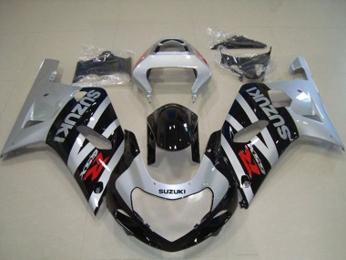 2001-2003 Suzuki GSXR 750 Motorcycle Fairings - Silver Glossy Black Canada