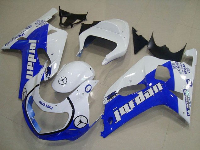 2001-2003 Suzuki GSXR 750 Motorcycle Fairings - White Blue Jordan Canada