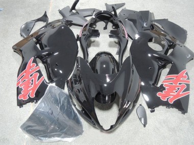 1996-2007 Suzuki GSXR 1300 Hayabusa Motorcycle Fairings - Glossy Black Red Decal Canada