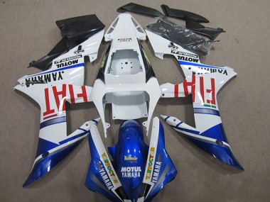 2004-2006 Yamaha YZF R1 Motorcycle Fairings - White Blue Red Fiat Motul Canada