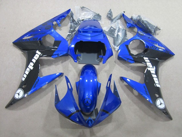 2003-2004 Yamaha YZF R6 Motorcycle Fairings - Blue Glossy Black Jordan Canada